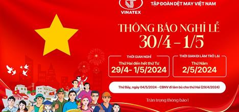 Thông báo thời gian nghỉ và phân công lãnh đạo, công chức trực dịp nghỉ lễ chiến thắng 30/4, ngày Quốc tế lao động 01/5
